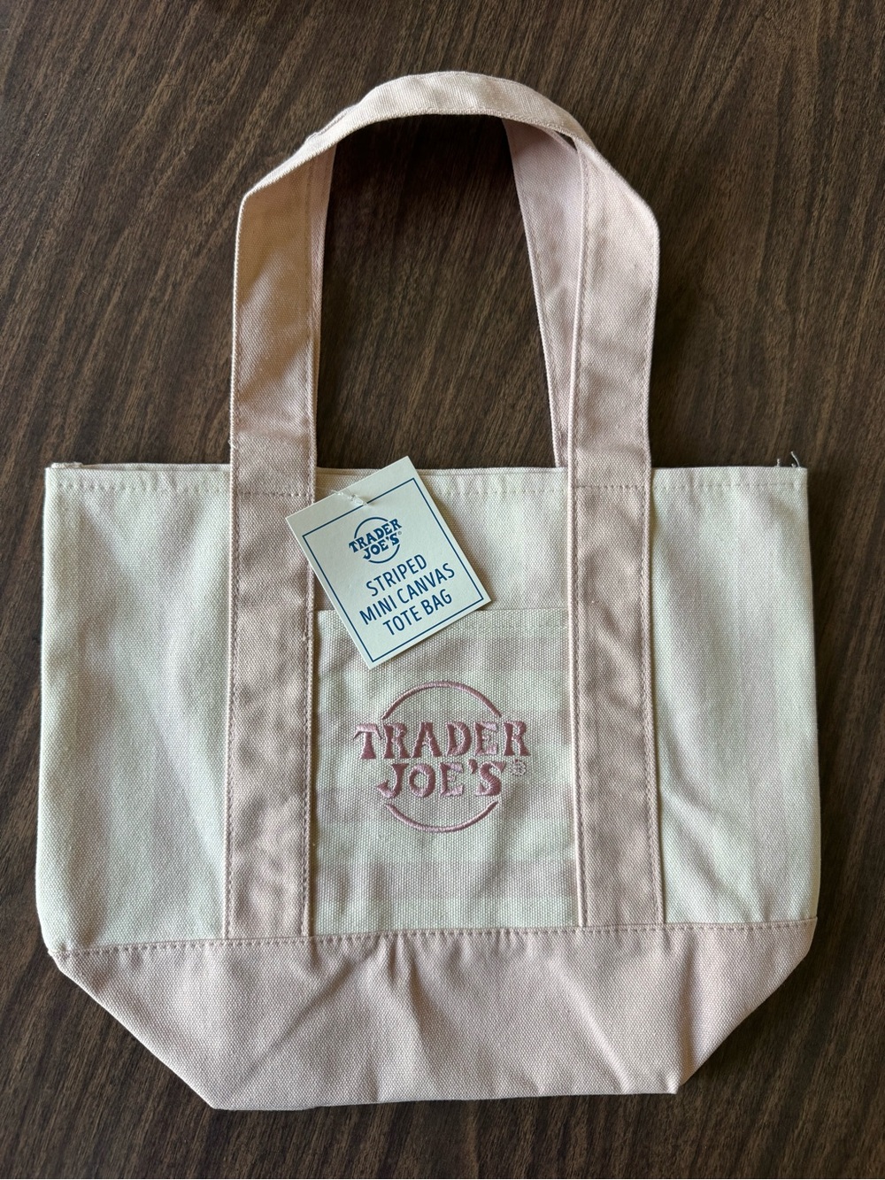 Trader Joe's Pink Canvas Tote Bag